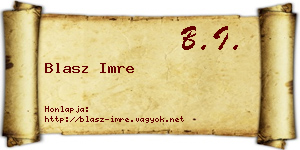 Blasz Imre névjegykártya